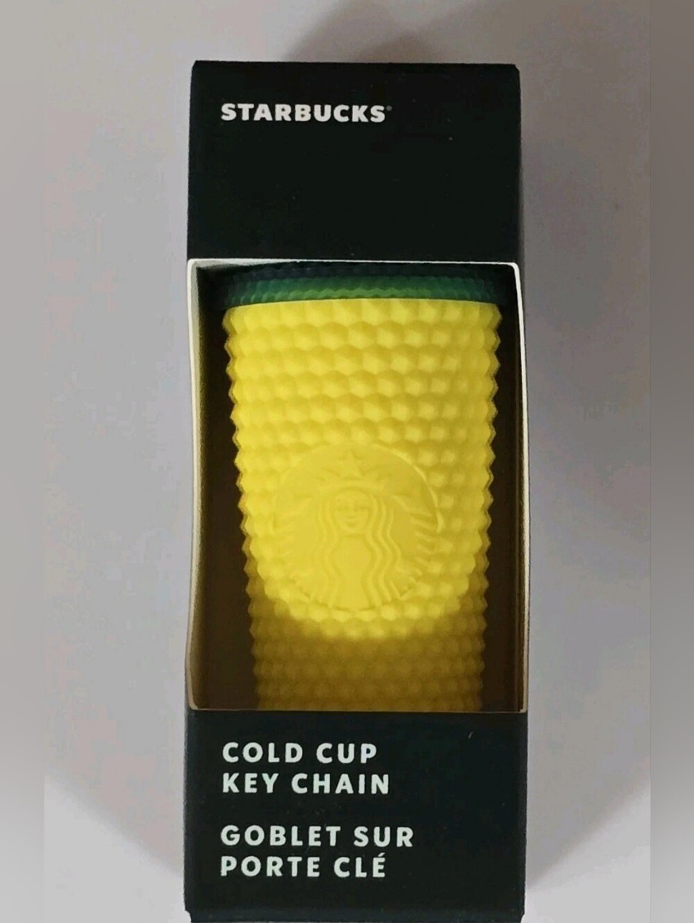 NEW Starbucks Yellow Pineapple Studded Cold Cup Keychain Hawaii Exclusive